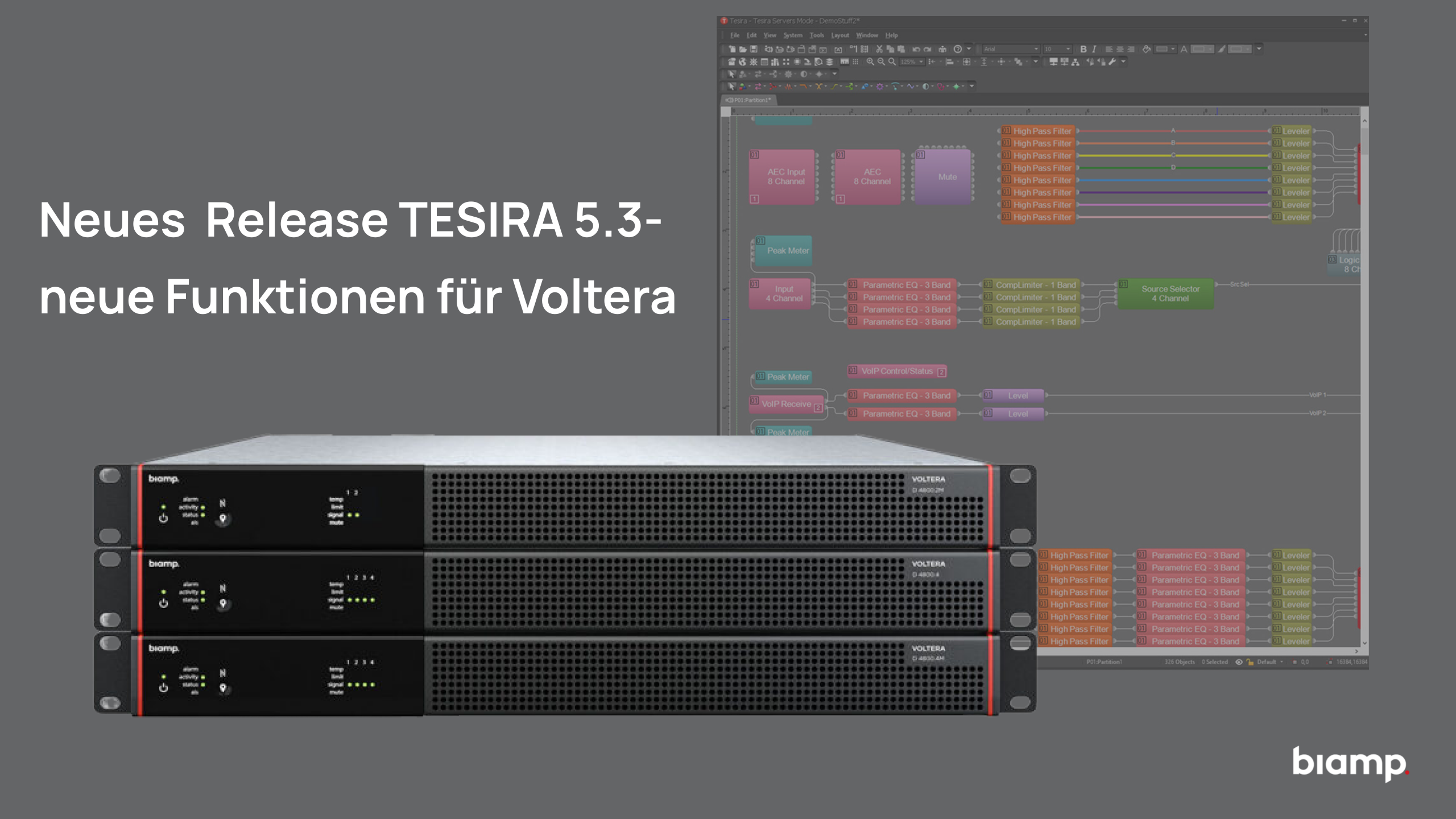 Neues Tesira 5.3 Release mit erweiterter Voltera-Unterstützung