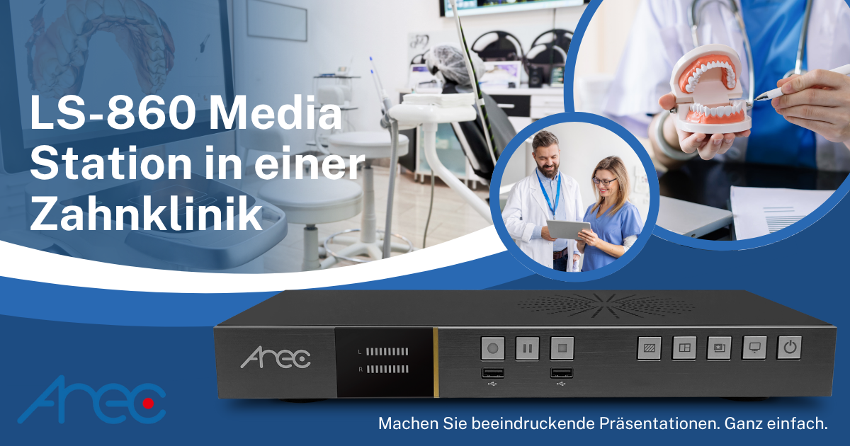 Präsentationen mit der Arec LS-860 Media Station in medizinischen Einrichtungen.